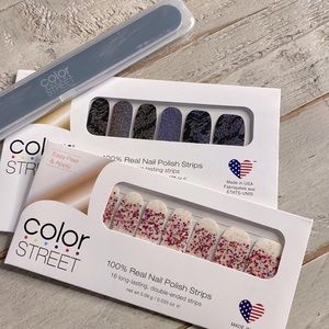 Color Street BUNDLE 2 Nail Polish Strips File CANNES FETTI MAGIC POTION Fashion